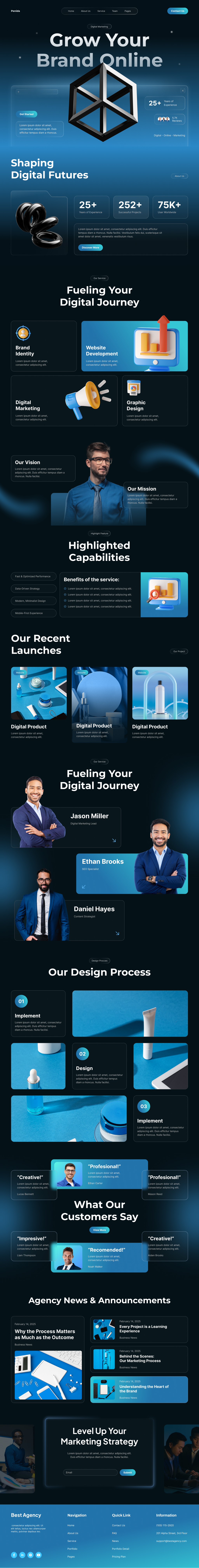 Digital Agency Website - Penida corporate creative agency creative agency website dark mode digital agency digital marketing digital marketing website landing page landing page design startup technology ui design