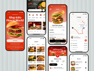 Food Delivery App UI Design app design delivery service ecommerce food food app food app design food app ui food delivery food delivery app food delivery application food delivery service food order mobile mobile app mobile app design restaurant restaurant app ui uiux