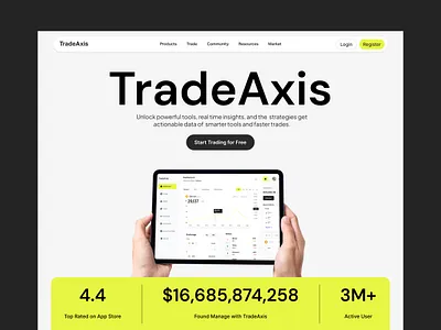 TradeAxis Crypto Trading Home Page crypto design fintech home page landing page security trading ui ux wallet web design web3 website