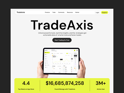 TradeAxis Crypto Trading Home Page crypto design fintech home page landing page security trading ui ux wallet web design web3 website
