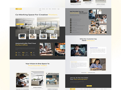 Neon's Co-Working Spaces Landing Page app application booking branding business landing page co working design illustration interaction design landing landing page landing page project mobile mobile app ui ui ux user interface uxui visual design web design