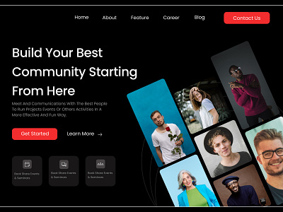 Landing Page Design - Community Platform app branding design graphic design illustration logo typography ui ux vector