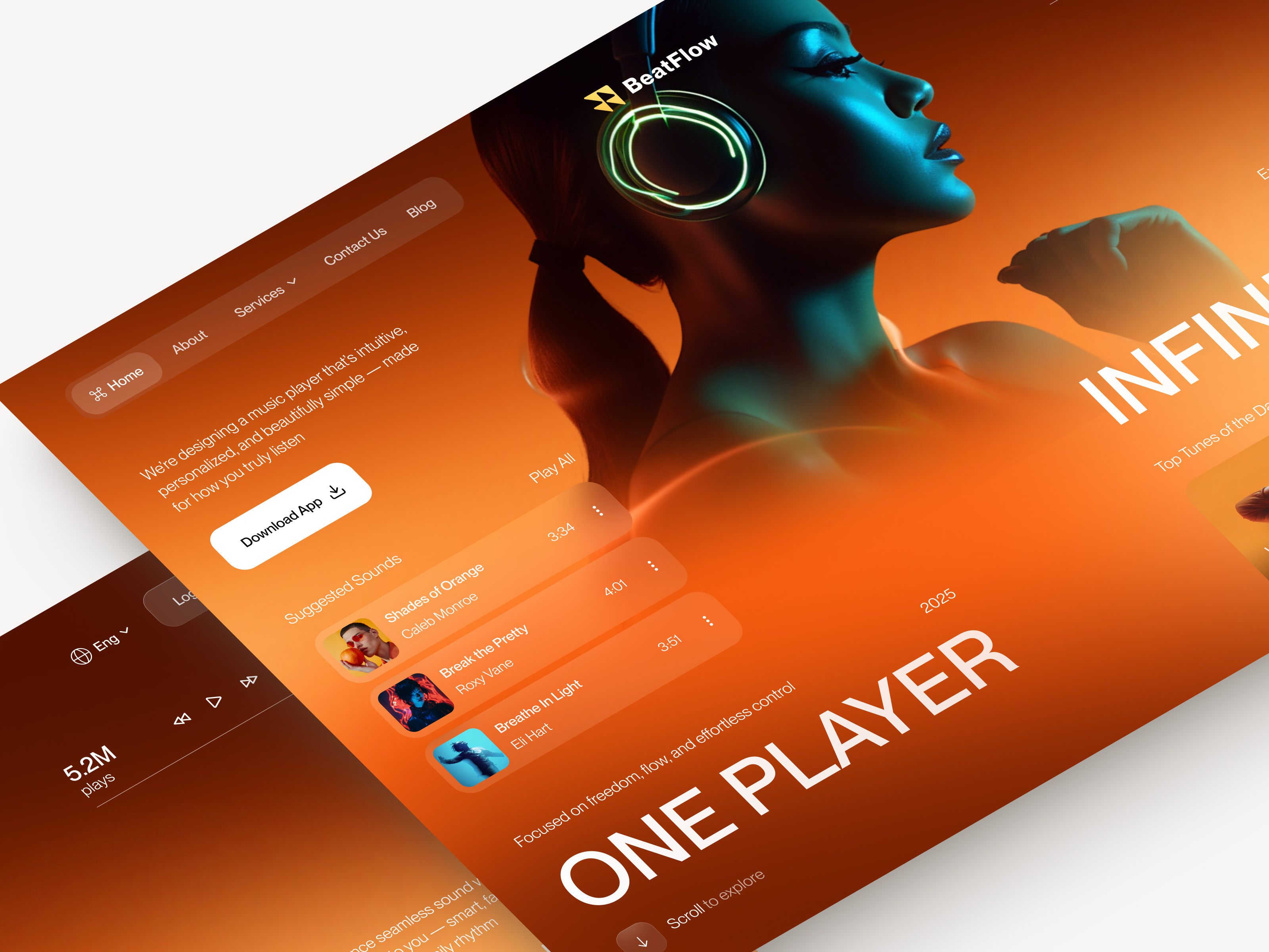 Website Design for Audio Streaming design interface product service startup ui ux web website