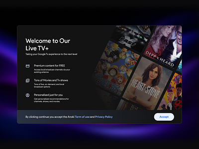 Smart TV Experience: Live TV+ Onboarding app design big screen design daily ui dailyinspo dribbble weekly entertainment googletv interaction design interface design smarttv smattvapp streaming tvos ui uidesign uxdesign web design
