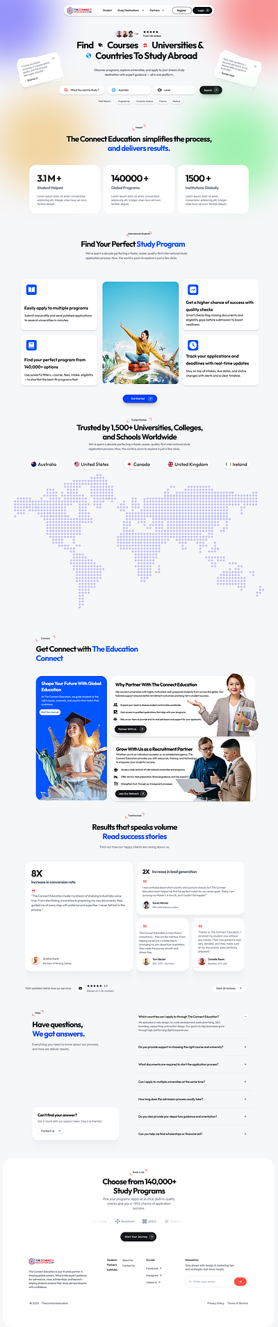 Education Consultancy Home Page Design ui ux