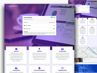 Universal Exchange – Website Design & Development landing page