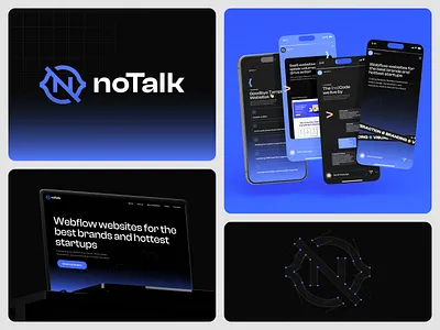 NoTalk Webflow Agency agency branding development grid icon landing page logo n logo symbol webflow