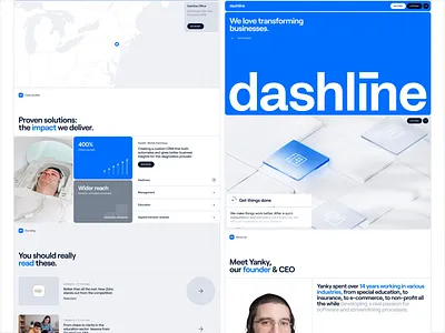 Dashline - Pages 3d about us animation blog charts full screen landing logotype motion graphics pages parllax saas scroll website