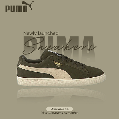 PUMA sneakers poster design adobe adobe photoshop branding graphic design logo photoshop poster puma simple design sneakers ui