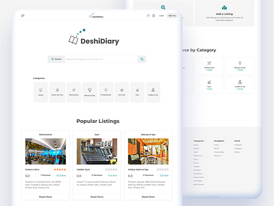 Landing Page - Project Deshi Diary