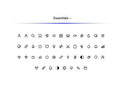 Essentials Icon Pack minimal ui elements