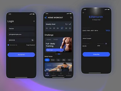 WORKOUT HOME App UI bodyweightworkout dailyworkout exerciseapp exerciseui fitlife fitnessapp fitnessjourney fitnessui healthandfitness healthappdesign healthylifestyle homeworkout uxdesign wellnessapp workoutapp workoutplan