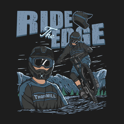 Ride the Edge ~ Downhill Illustration apparel artwork clothes designretro downhill graphic design illustration redbull retro tshirt vintage