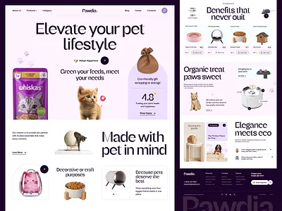 Pawdia - Pet Products E-Commerce Website Design dd gg landing page pet pet accessories pet adoption pet care pet ecommerce website pet essentials pet food pet health pet products pet shampoo pet shop pet store pet store website pet web web design website website design
