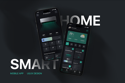 Smart Home Control ui/ux mobile app animation application climate control concept control panel ui dark mode dashboard design design interaction design mobile app ui motion graphics