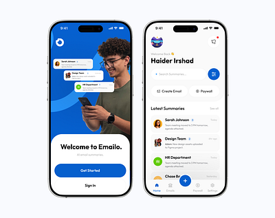 Email Management App Design app app design branding design email app graphic design inbox app design message minimal modern modern app design trend ui ux