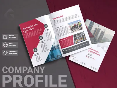 Company Profile Design | Modern Corporate Brochure annual report branding brochure business brochure company profile construction corporate flyer digital design editorial design flyer graphic design indesign print design proposal real estate