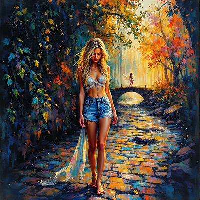 A Mystical Blonde 1 3d digital art illustration