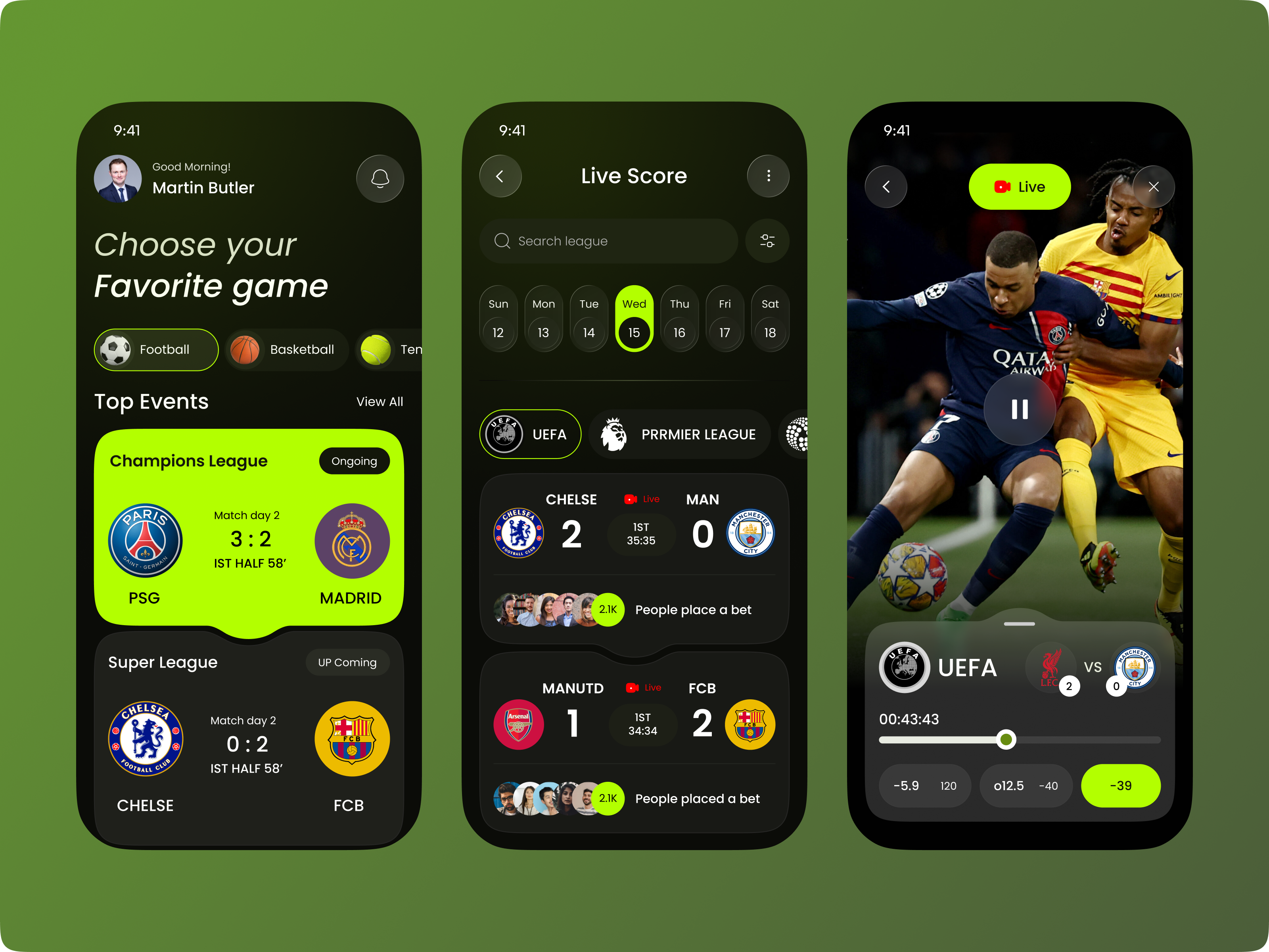 Example of Sports Mobile App Design And Development