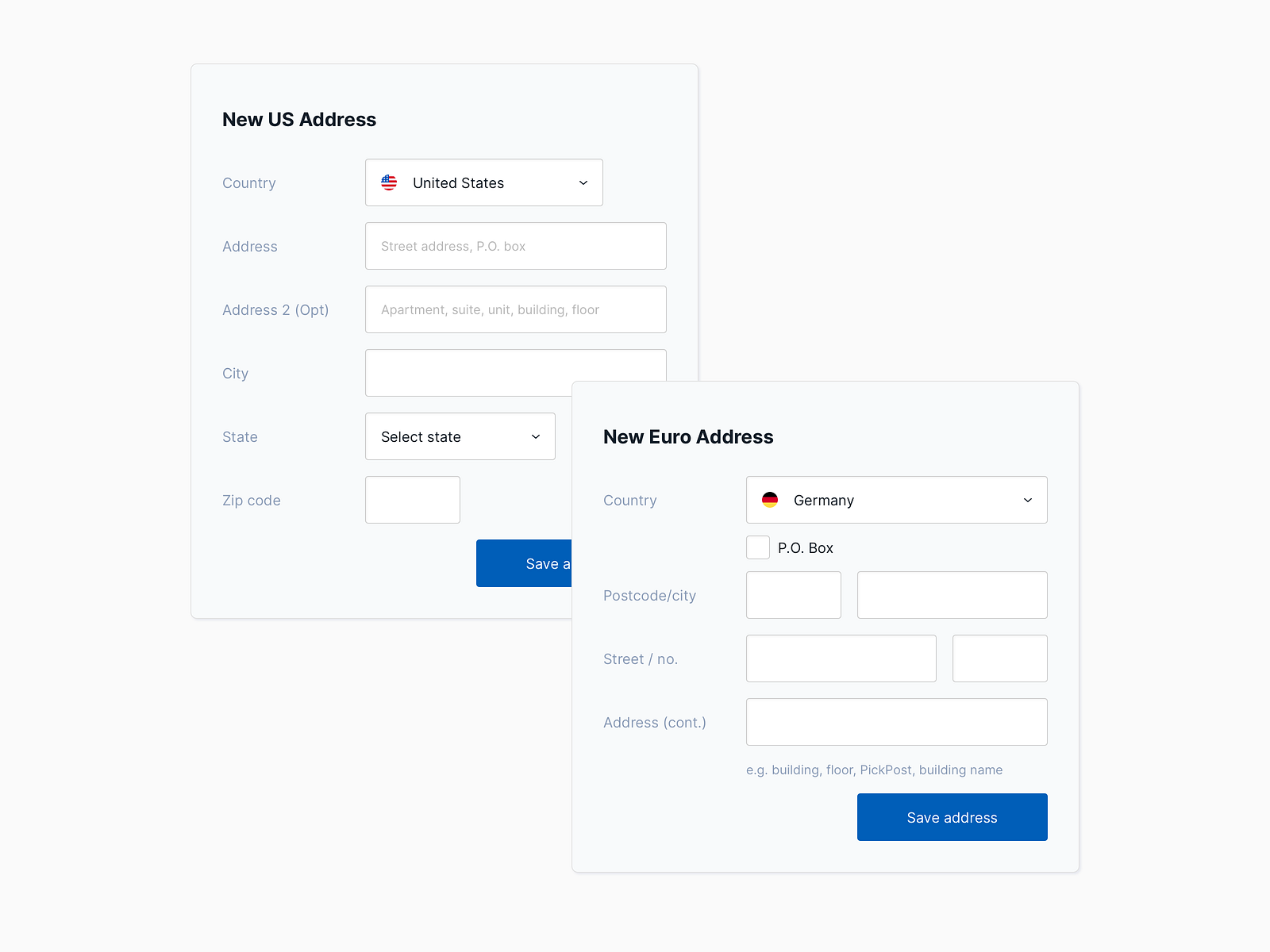 Address form by Maxim Semenov on Dribbble