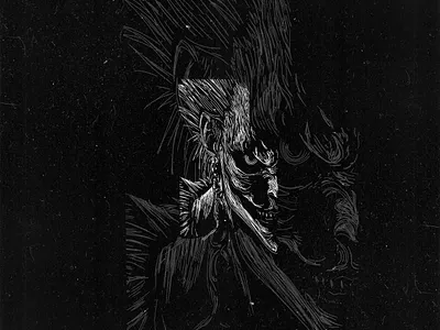 RYUK DETH NOTE anime black darkart death note illustration japan manga ryuk shinigami symbol