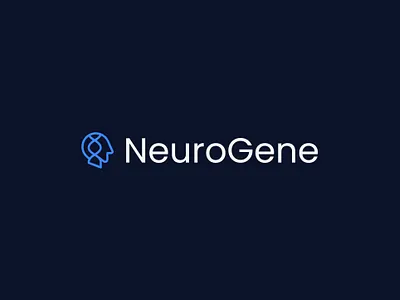 NeuroGene ai biotech branding custom logo dna genetics head logo icon innovat logo logo mark monoline science technology