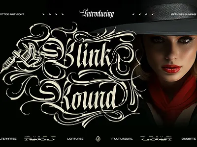 Blink Round Typeface blackletter design font fonts letteing typeface