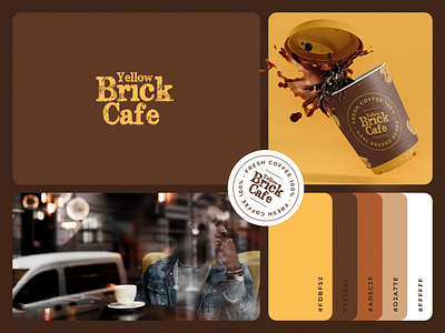 Yellow Brick Cafe | Brand Identity brand branding cafe coffee design graphic design label design logo typography vector yellow
