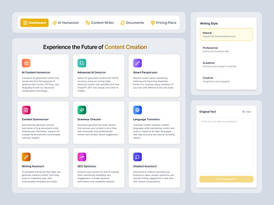 AI Humanize — Make AI Content Sound Truly Human aicontent aihumanize aiwriter aiwriting artificialintelligence branding contentcreation figmadesign machinelearning uidesign uiux