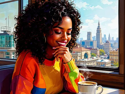 A Vibrant Digital 3d digital art illustration