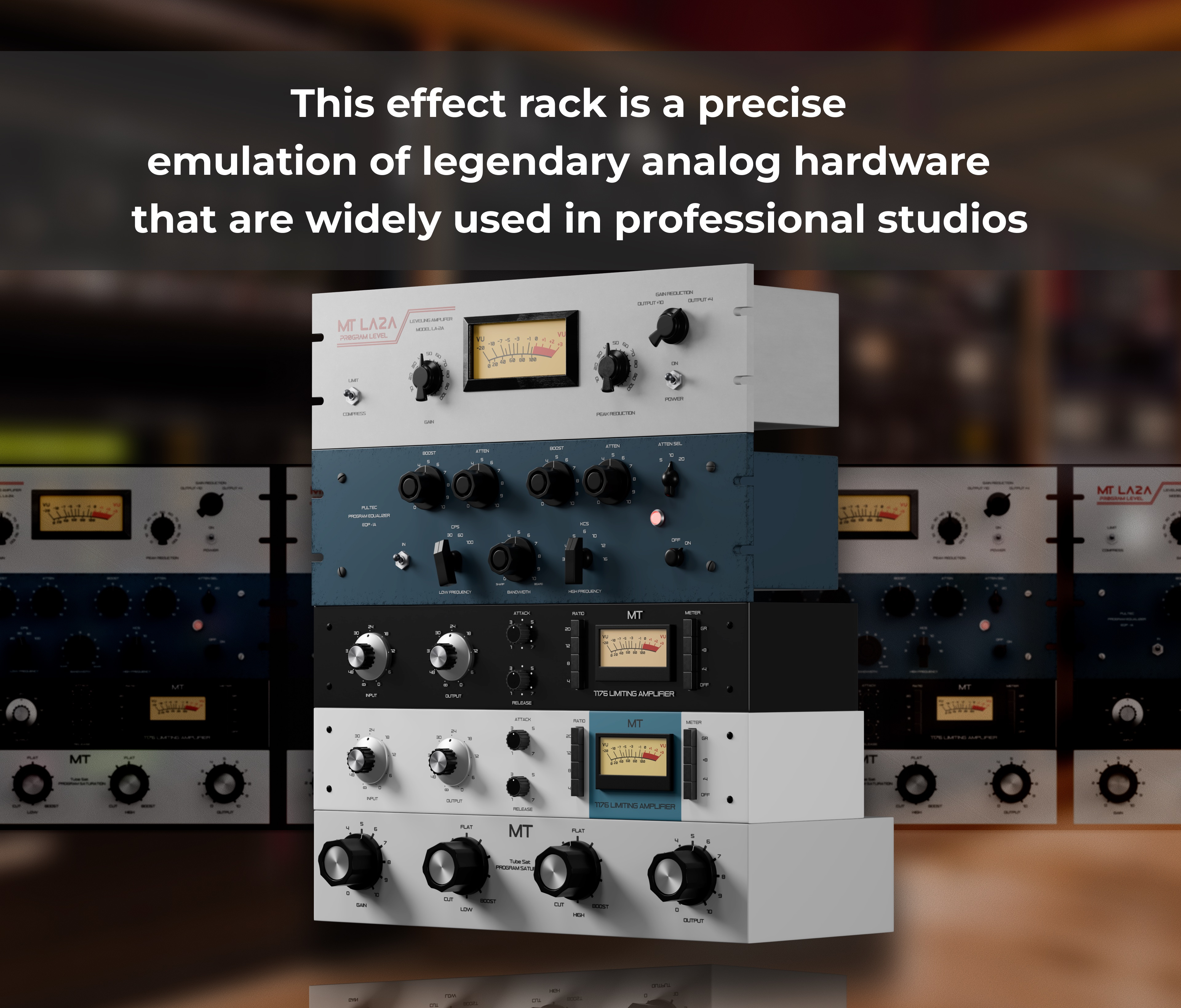 VST EFFECTS RACK (La2a,Pultec EQP-1A,1176,Tube Sat) 3d 3d modeling au plugin audio plugin audio software audioplugins branding graphic design interfacedesign music software musicproduction plugininterface ui vst vst plugin