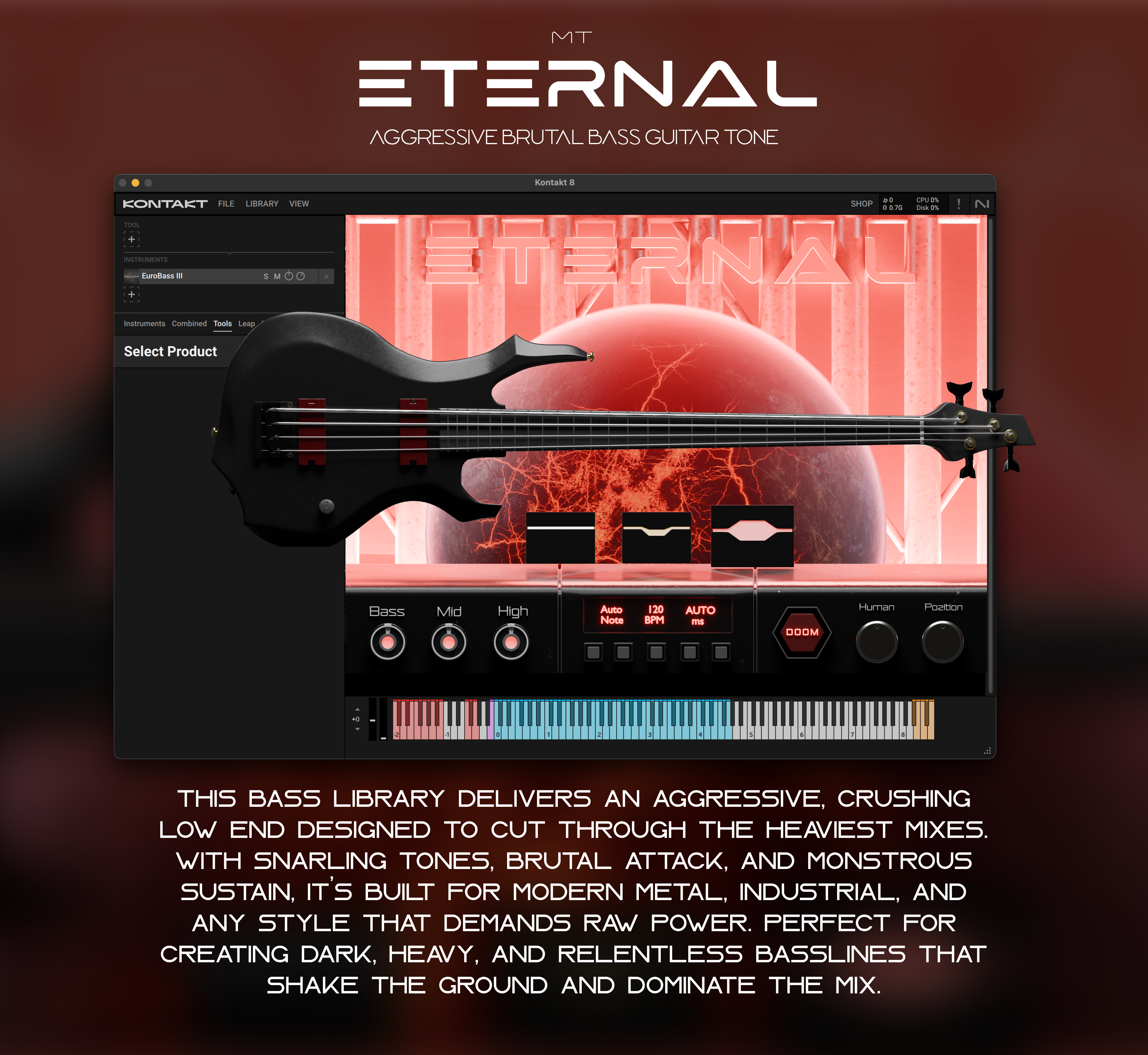 ETERNAL BASS LIBRARY 3d 3d modeling au plugin branding design graphic design illustration musicproduction ui vst vst plugin vst plugins