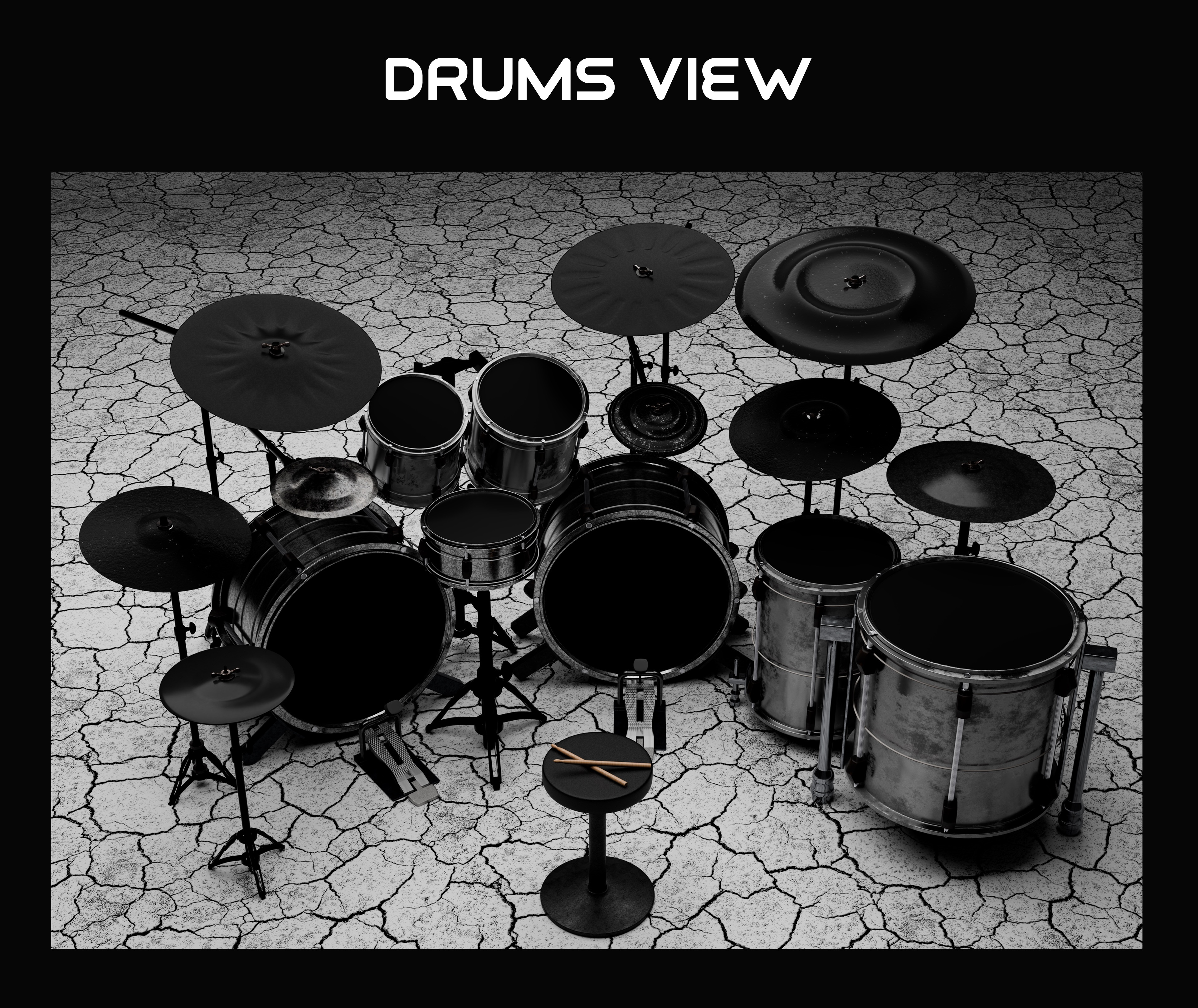 OBLIVION DRUMS: Kontakt Library Design 3d 3d modeling au plugin au plugins branding design graphic design illustration library musicproduction sound library ui vst vst plugin vst plugins