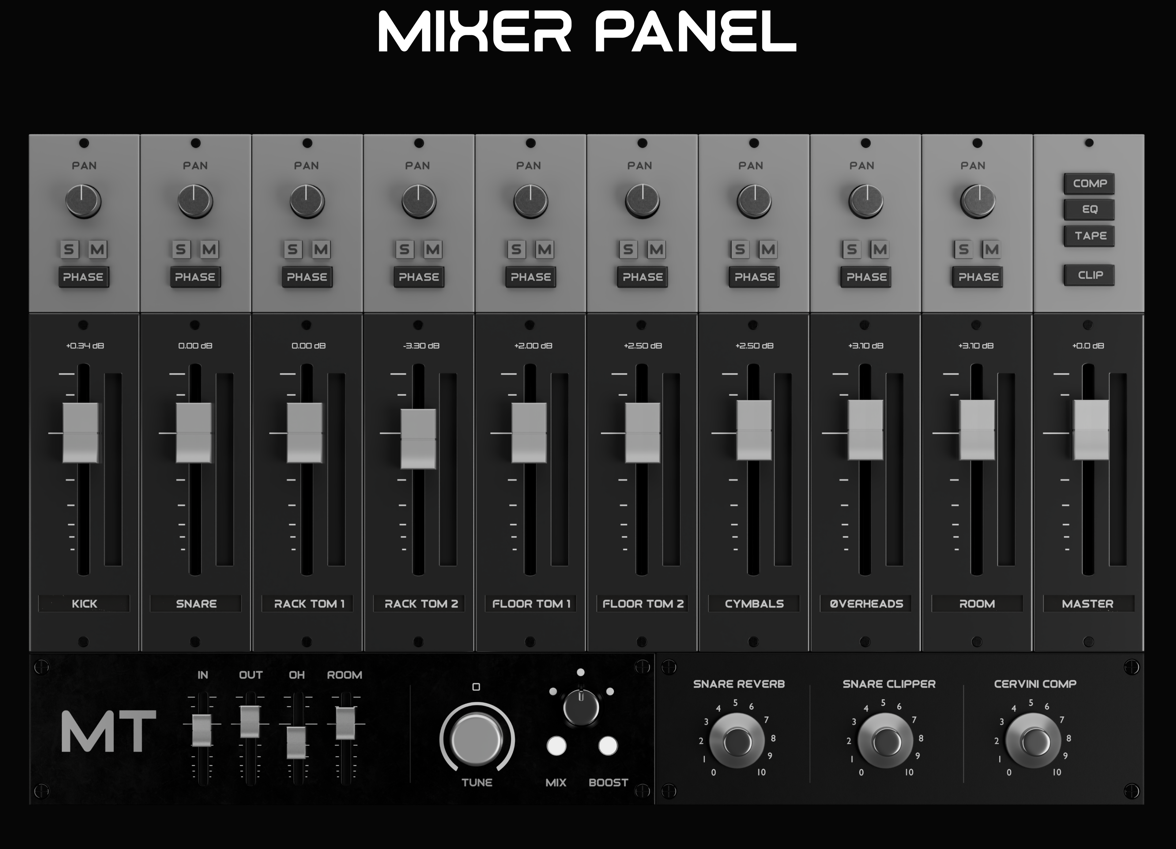 Example of Audio Plugin UI & 3D Interface Design