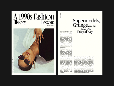 Editorial layout exploration 90s 90s fashion design inspiration editorial fashion article graphic design layout exploration typography vogue magazine vogue philippines