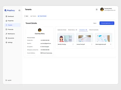 Smart Document Management: Minimal & Intuitive Tenant Details UI app design boosting workflow branding clean ui design illustration management dashboard managing tenant documentation mobile app mobile app design property management dashboard real estate realtor rental applications smart document management tenant details ui uiux