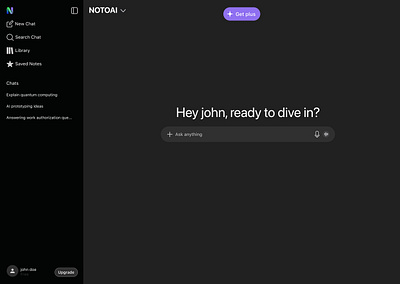 NOTOAI Smart Notes App Landing Page ai aiapp chatinterface figma smartnotes ui uidesign ux uxdesign webappdesign