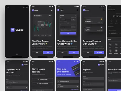 Cryplex - Crypto Wallet Mobile App app branding crypto crypto mobile app design figma mobile app spot trading trading ui