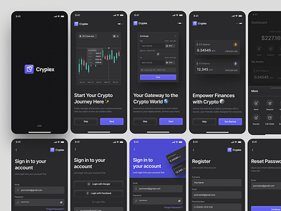 Cryplex - Crypto Wallet Mobile App app branding crypto crypto mobile app design figma mobile app spot trading trading ui