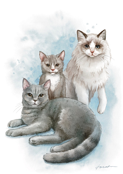 Custom Pet Portrait artwork custom design digital art digital illustration digital painting digital watercolor drawing handdrawn illustration keepsake pet portrait portrait watercolor