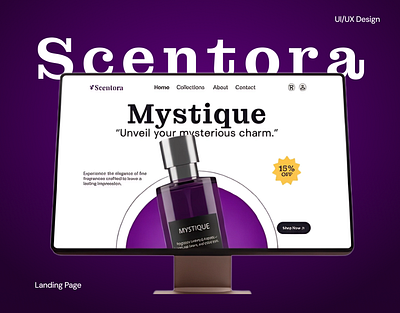 Scentora - Luxury Perfume Landing Page animation branding figma fragrance landing page mockup parellex scrolling perfume product design prototype responsive design ui uiux user experience user interface ux visual design web design website