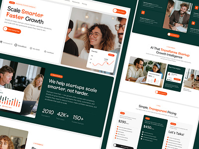 Stratify.AI - AI Growth Partner for Startups ai ai chatbot branding clean design home page illustration landing page modern ui for startups scale startup si startup ui uiux web design website