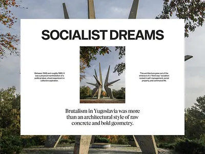 Yugoslavian Brutalism Framer Editorial Website 3d achitecture branding design designer exterior figma framer graphic design illustration interior modern ui web design website website design