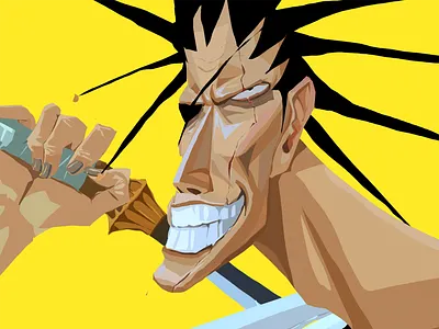 Kenpachi character from the anime Bleach art books character design digital art illustration