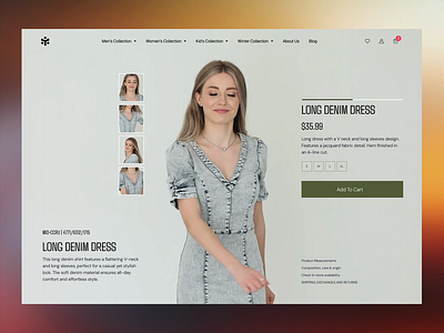 Elegant E-commerce Fashion Product Page Design clean design clothing store dress ecommerce fashion fashion design fashion store homepage landing landing page minimilist modern online shopping product page product showcase shopify store user experience web design website