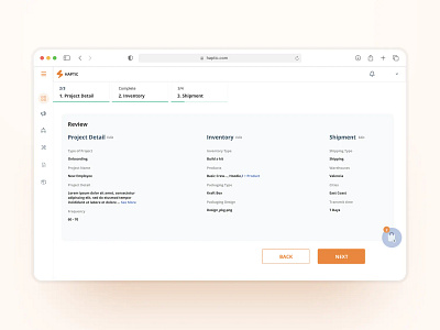 Project Summary Screen for a Logistics SaaS Product clean detail filters interface inventory inventory type logistics product design project review project summary saas screen shipment stockable supply chain table ui ux warehouse web