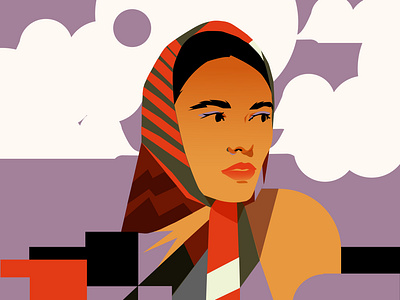 Baba style abstract blog post illustration branding composition cover cover illustration design editorial editorial illustration fashion fashion illustration graphic design illustration minimal scarf splash