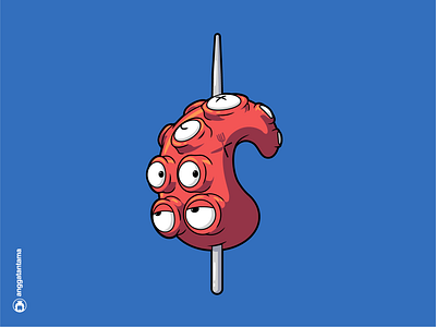 A Tentacle art cartoon character design food funk illustration merch octopus odd quirky sticker strange street food t shirt t shirtdesign tee tentacle vector weird