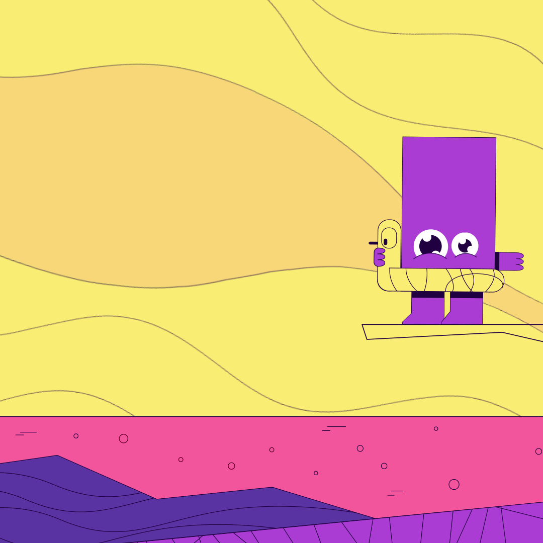 Fading Waves 2d animation after affects animation character character animation dive duck instagram jelly jump motion design motion graphics shape animation springboard wave