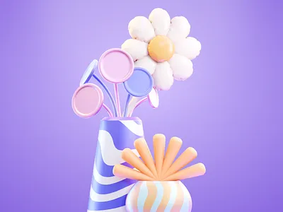 Pastel Object Study – 3D CG, Abstract Composition 3d 3d art 3d concept design 3d design 3d digital art 3d graphic 3d graphics 3d illustration 3d render 3d visuals bright cg cg art colorful cute illustration illustration art modern purple render